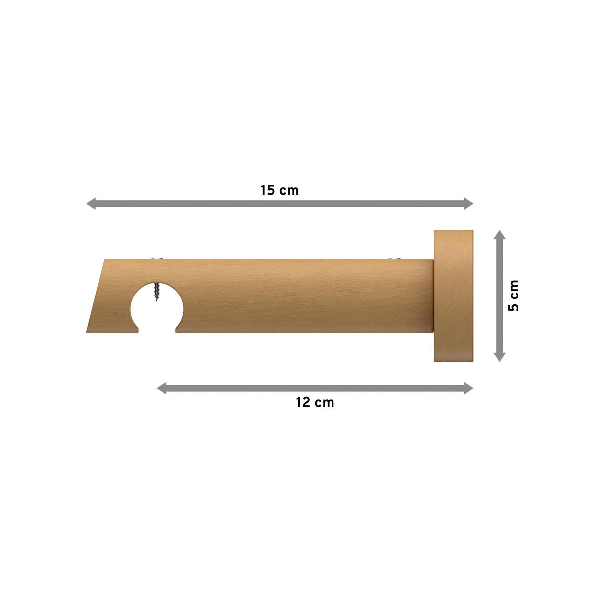 TRÄGER FÜR INNENLAUFSTANGEN 20 mm Ø, Talent 1-läufig, Buche - Buchefarben, Holz (15/5.3/5.3cm) - INTERDECO