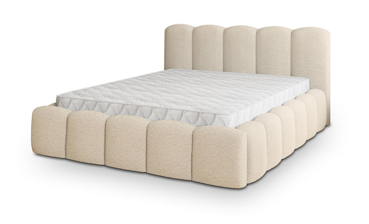 POLSTERBETT FALINA 160x200 cm mit Bettkästen - Creme - Creme, Holz (160/200cm) - MASSENO