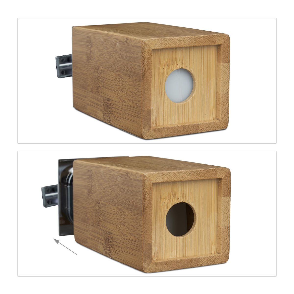 SEIFENSPENDER - Hellbraun, Holz/Kunststoff (7/17/7cm) - Relaxdays