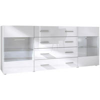 SIDEBOARD Carlos Weiß Hochglanz - Weiß Hochglanz, Holzwerkstoff (166/72/35cm) - Vladon