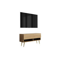 TV-LOWBOARD 100 cm Eiche Craft, goldene schräge Beine, 100 × 32 × 52 cm - Braun, Holzwerkstoff (100/52/32cm) - 3XE LIVING