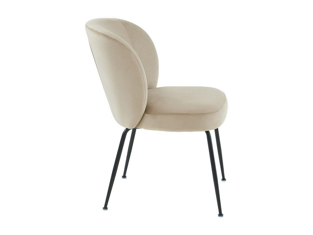 STUHL 2er-Set - Samt & Metall - Beige - POLPONA - Beige, Textil (52/79/67.5cm) - Vente-Unique