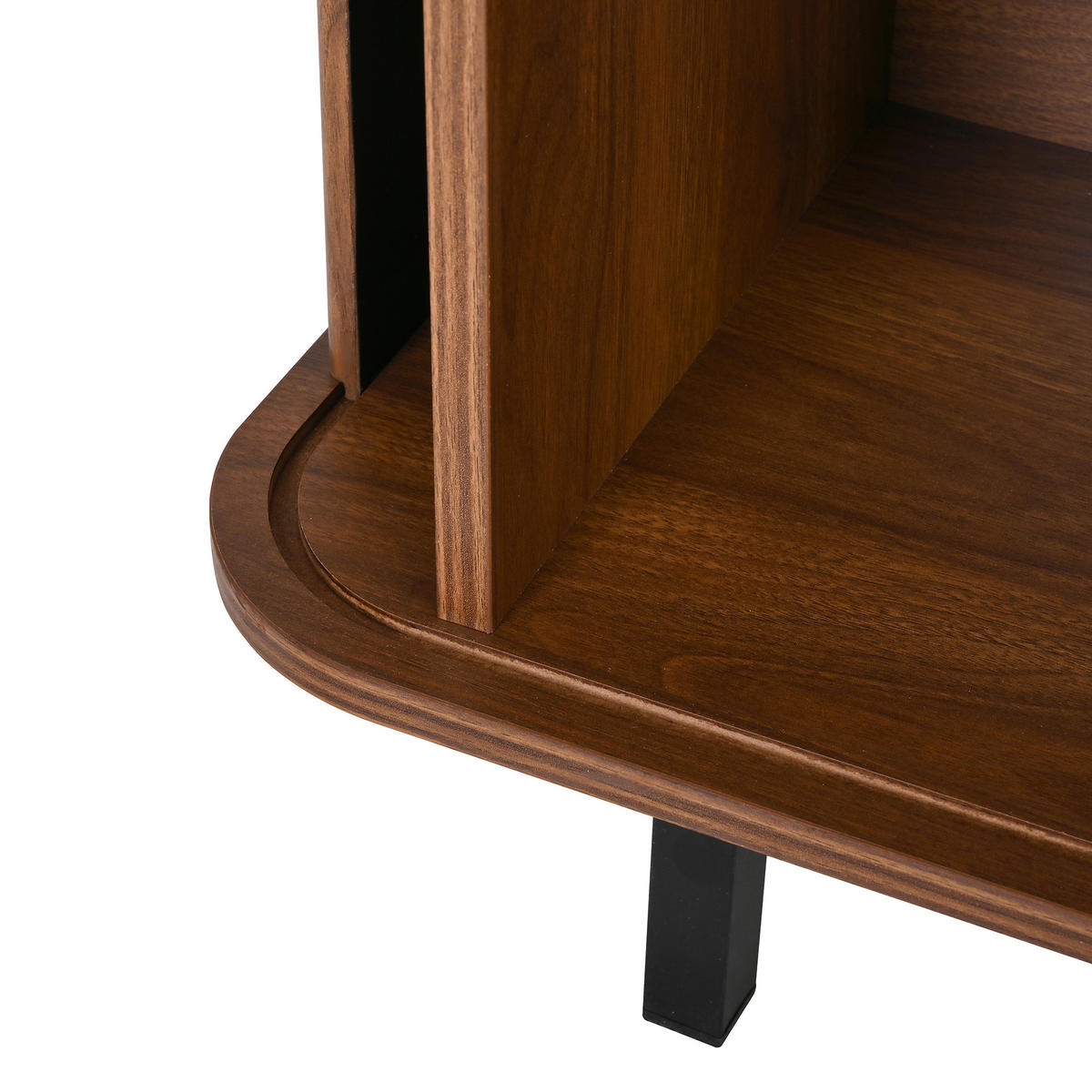 TV-LOWBOARD 190 x 30 x 45 cm, 2 Schiebetüren, Rattanoptik, runde Metallgriffe, Walnuss - Walnussfarben, Holzwerkstoff (190/45/30cm)
