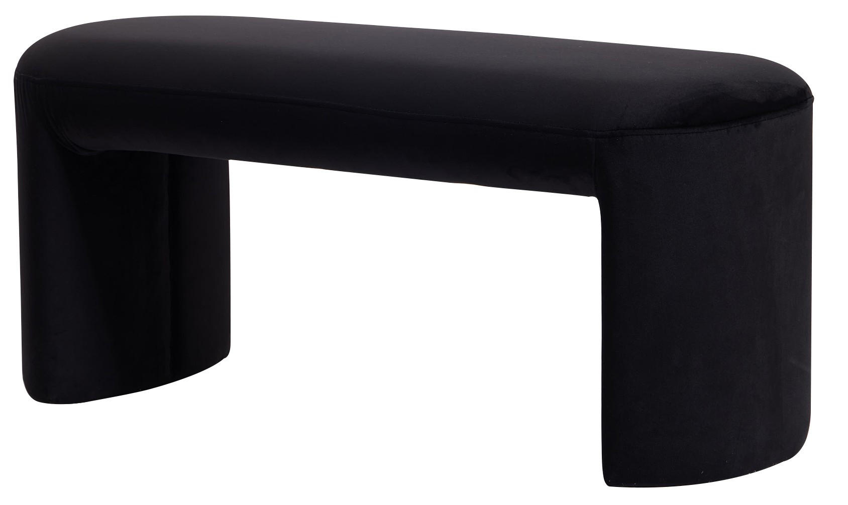 SITZBANK Samt Schwarz - Schwarz, Textil (90/41/35cm) - Nordlys