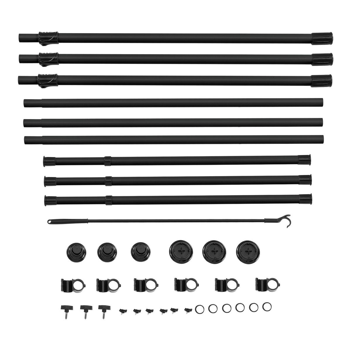 TELESKOPGARDEROBE Kemi - Schwarz, Metall (230/278/5cm) - [en.casa]