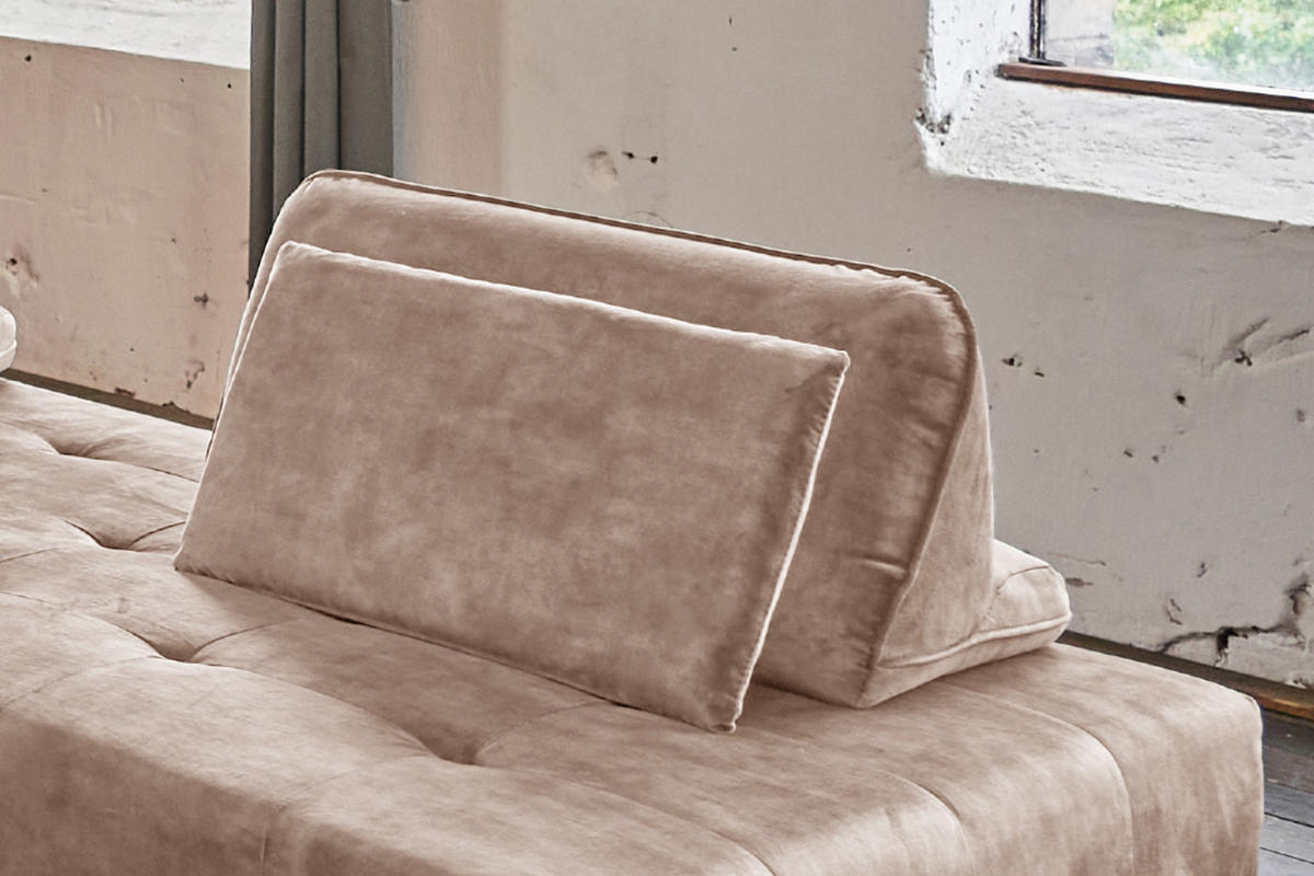 RÜCKENKISSEN WIOLO Taupe Velvet - Taupe, Textil (80/46cm) - KAWOLA