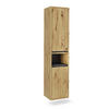 HOCHSCHRANK Viola Artisan/Grau 38 x 170 cm mit 2 Türen - Hellgrau/Grau, Holzwerkstoff (38/170/33cm) - Vicco