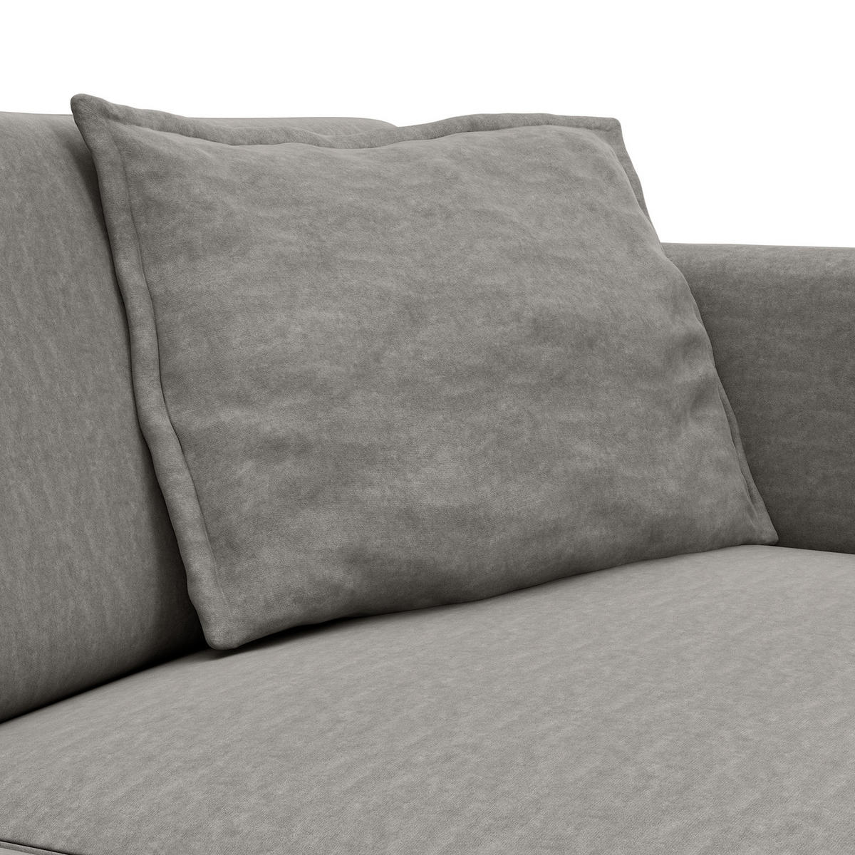 3-SITZER SOFA - Schwarz/Grau, Kunststoff/Textil (219/84/117cm) - home24