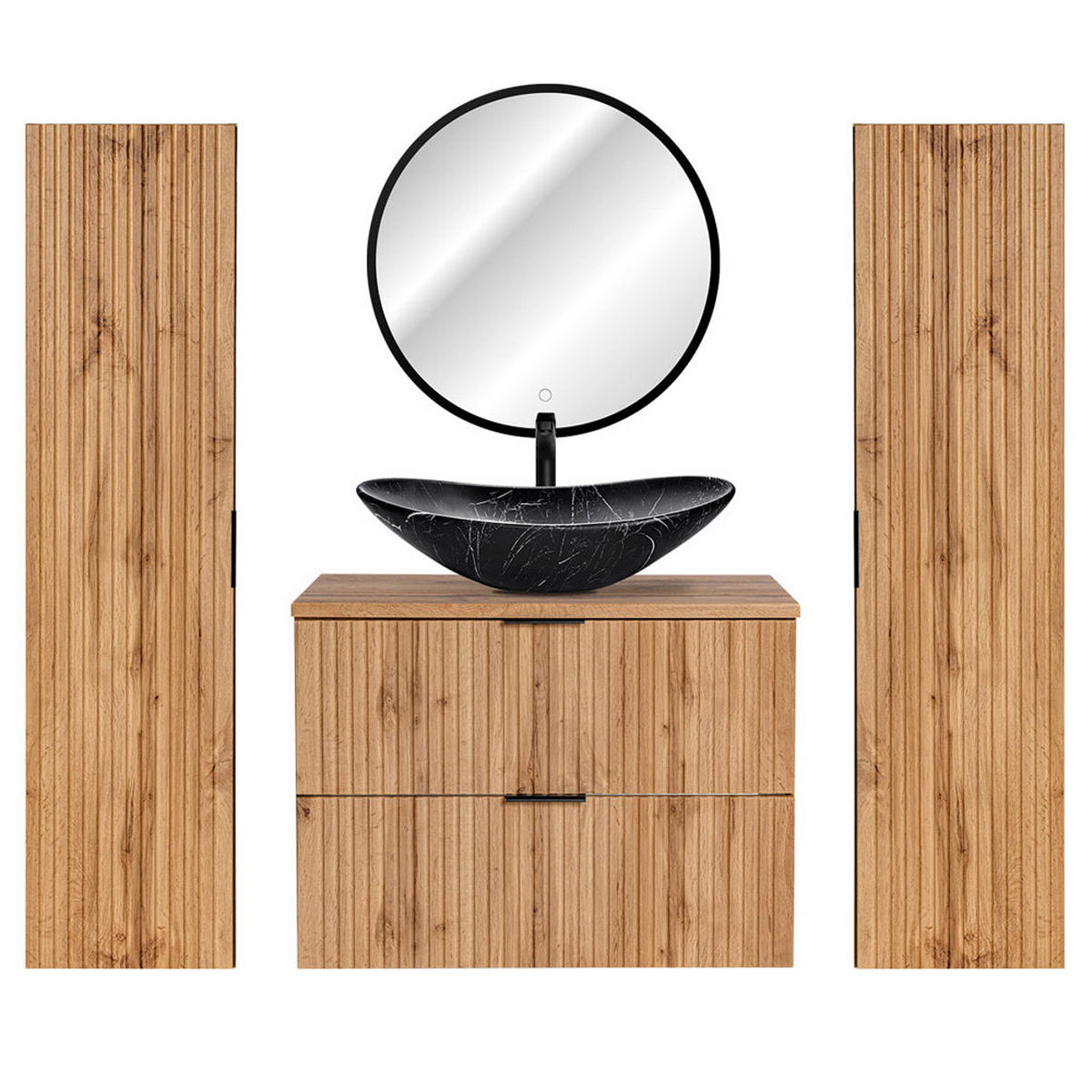 BADMÖBEL-SET 4-TLG. Adelaide-56 - Braun, Holzwerkstoff (180/200/47cm) - Lomado