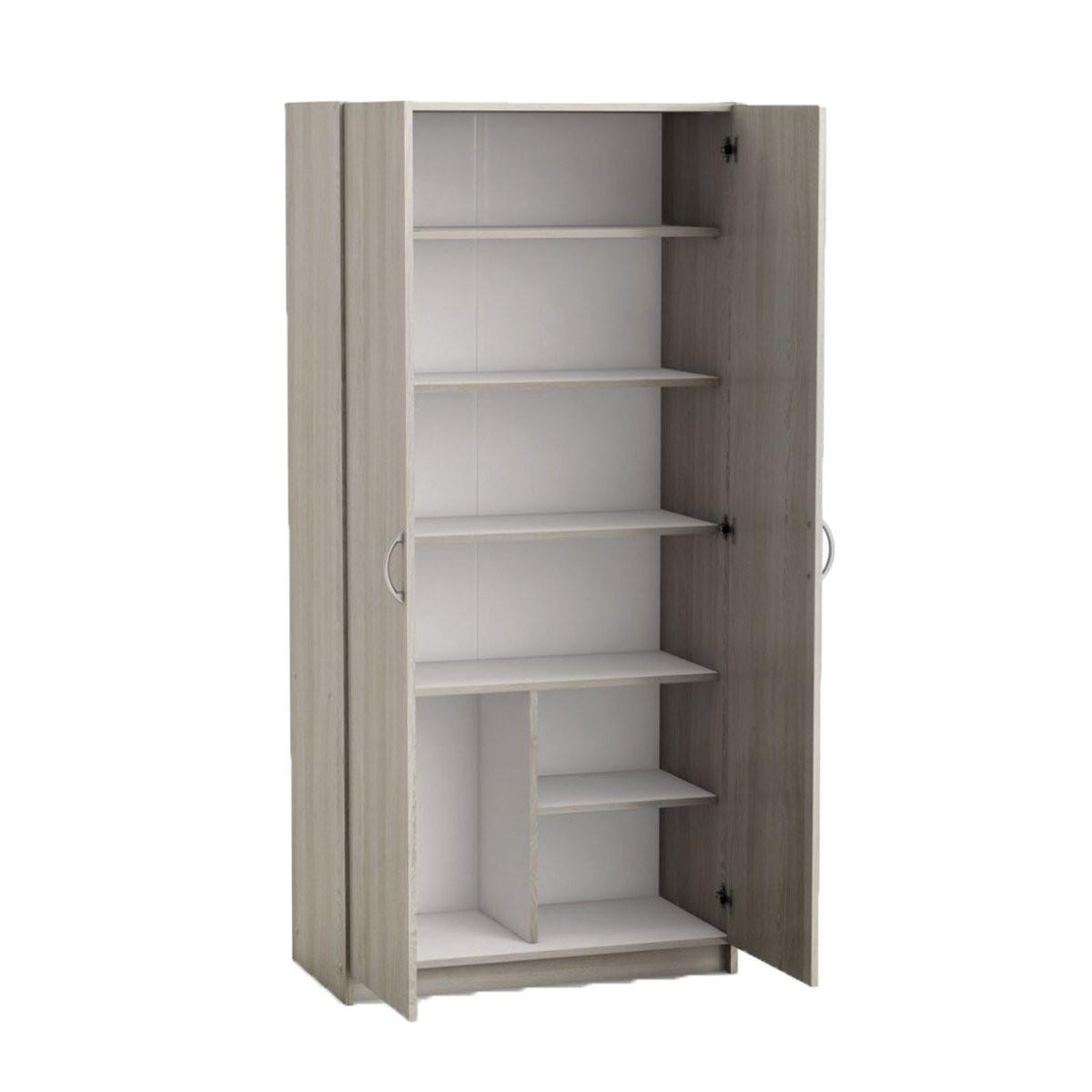 KLEIDERSCHRANK 2 Türen 5 Regale L79,7 cm Holzdekor - Multifunktion - Eiche Artisan, Holzwerkstoff (41.4/169.5/79.7cm) - Calicosy