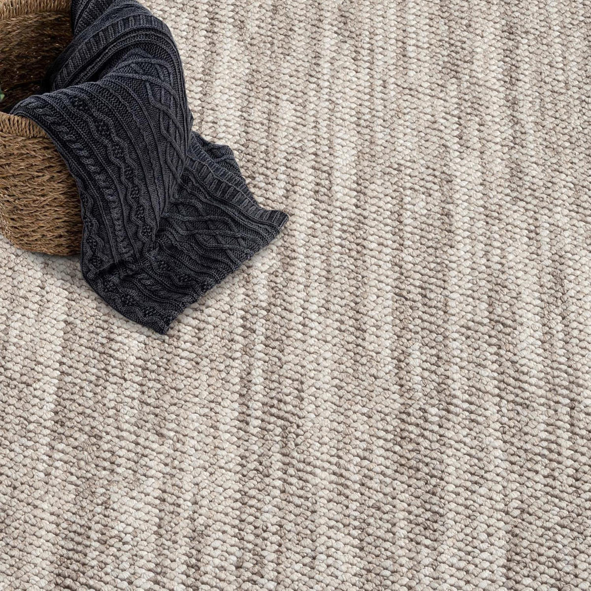 KURZFLOR-TEPPICH Lindo 8843 Taupe 120x120 cm Rund - Taupe, Textil (120/120cm) - carpet city