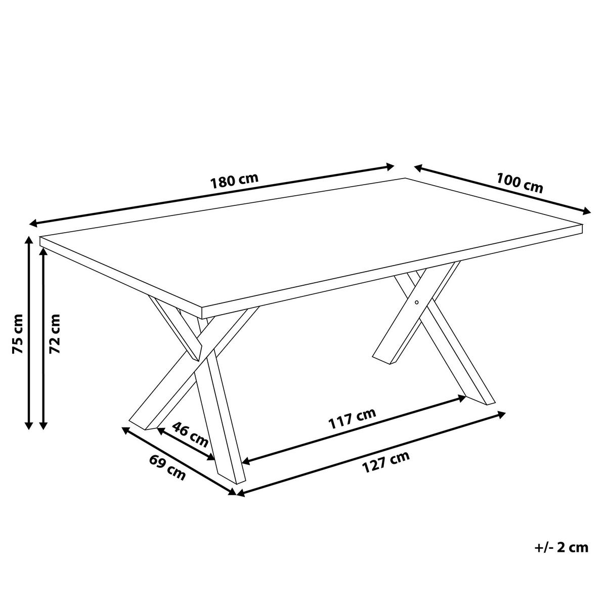 ESSTISCH 180/100/76 cm Weiß Rechteckig Lisala - Weiß, Holzwerkstoff (180/100/76cm) - Beliani