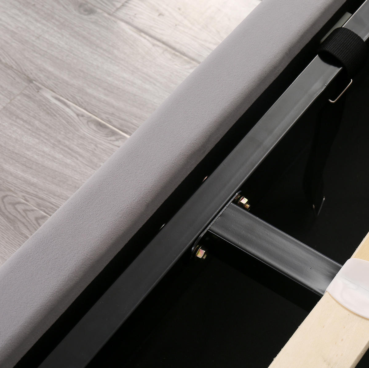 POLSTERBETT 140/200 cm grau aus Samt mit Bettkasten - Grau, Textil (140/200cm) - OKMYHOME