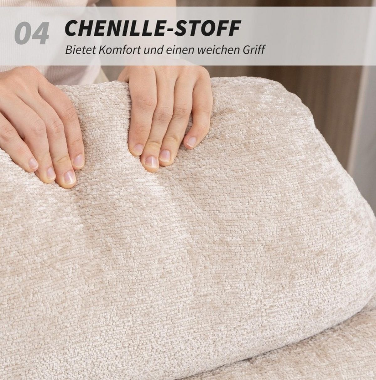 SESSEL 80/103/91 cm, gepolstert mit 13 cm Schaum, Kufenbasis aus Stahl und Kautschukholz, Cremeweiß - Creme, Kunststoff (80/91/103cm) - Redom