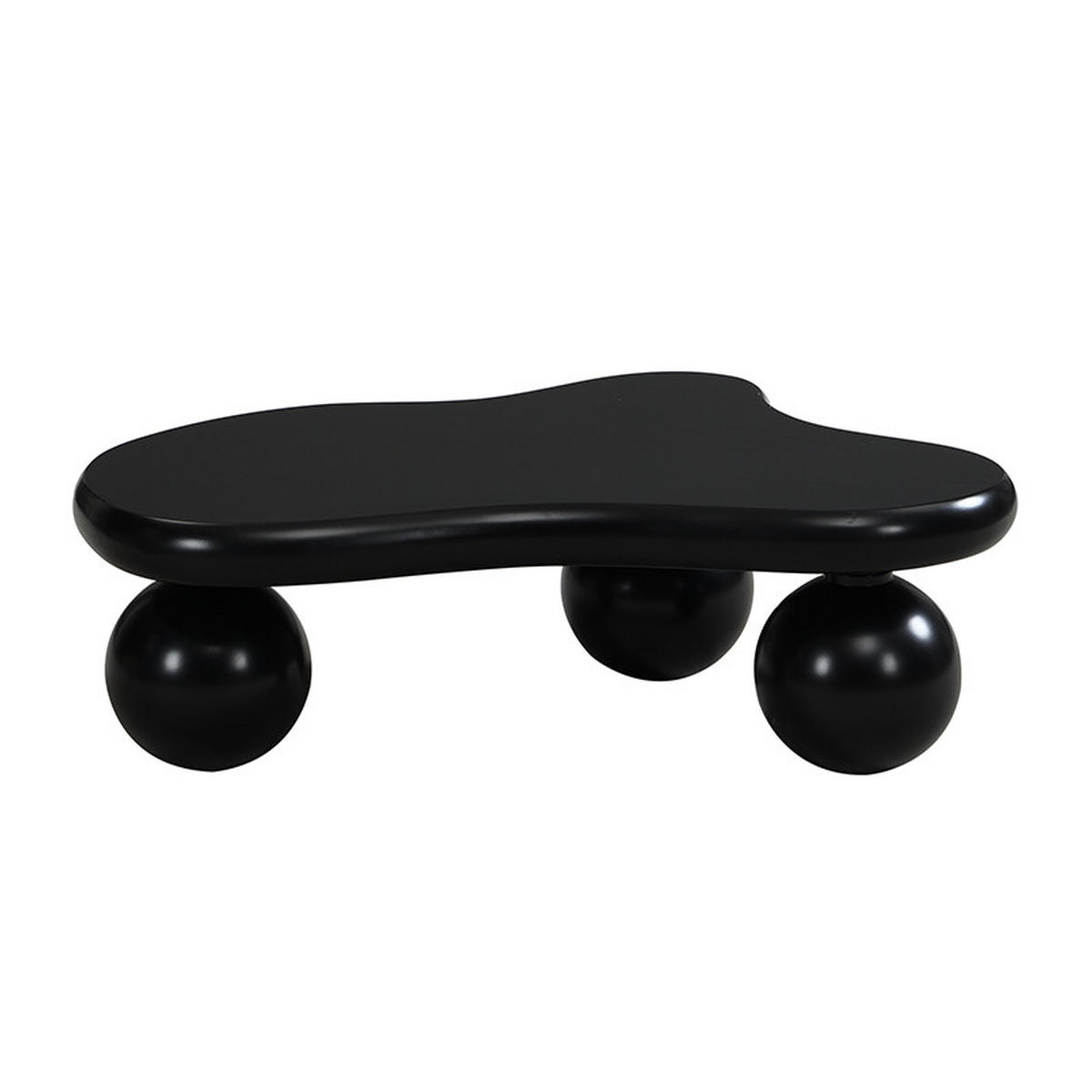 COUCHTISCH Wolkenform LED mit Farbwechsel MDF Rundbeine kinderfreundlich skandinavischer Stil - Schwarz, Holzwerkstoff (95/62.5/32cm) - EVRYAE