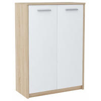 KOMMODE 2D2P Sonoma Eiche-Weiß 77/35/108 cm - Weiß/Sonoma Eiche, Holzwerkstoff (77/108/35cm) - Matkam Möbel