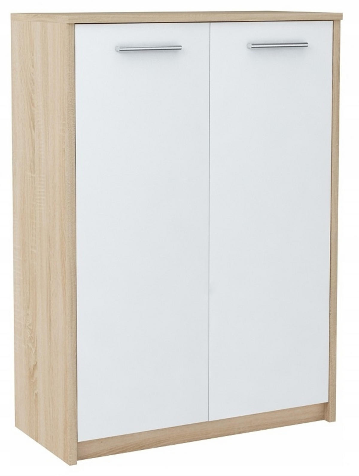 KOMMODE 2D2P Sonoma Eiche-Weiß 77/35/108 cm - Weiß/Sonoma Eiche, Holzwerkstoff (77/108/35cm) - Matkam Möbel