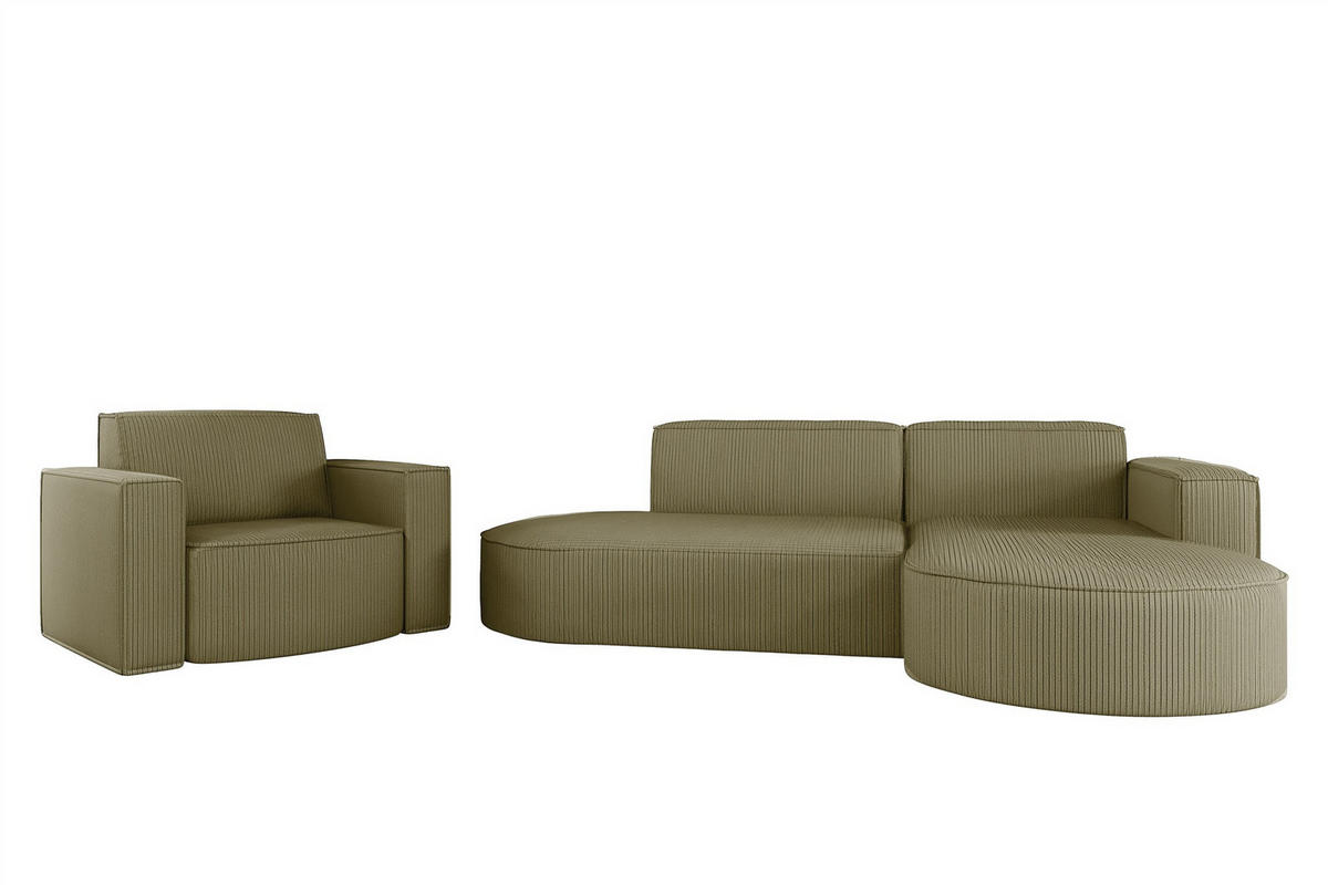 SOFASET Palma In Scala - Opal, Holzwerkstoff/Textil (236/78/165cm) - Fun Möbel