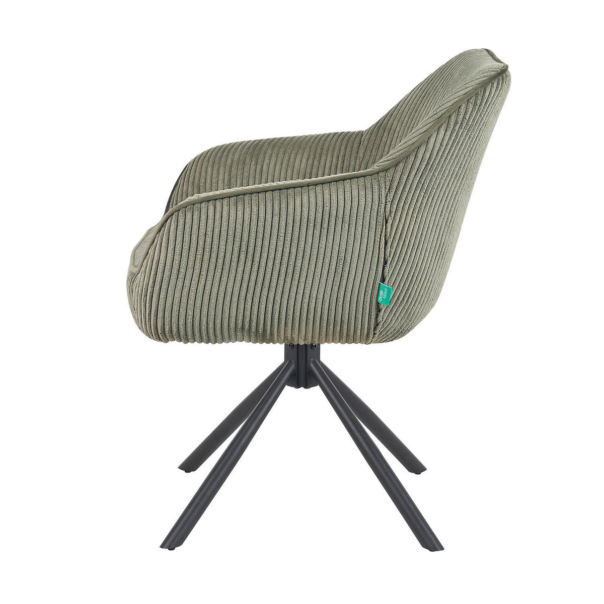 ARMLEHNSTUHL Mika-Maya 2er-Set - Schwarz/Grün, Textil/Metall (60/82/61cm) - DUBI Möbel