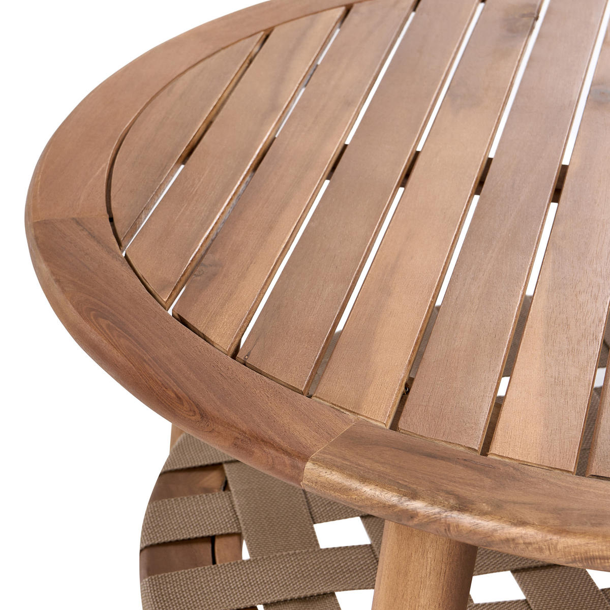 OUTDOOR-COUCHTISCH mit Ablage 80/80 cm Akazienholz Braun Milzano - Braun, Holz (80/80/45cm) - Beliani
