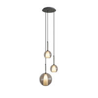 GALERIELEUCHTE Belluna 3-flammig Klar Ø 14/24cm - Klar, Glas (24/24/45cm) - s.luce