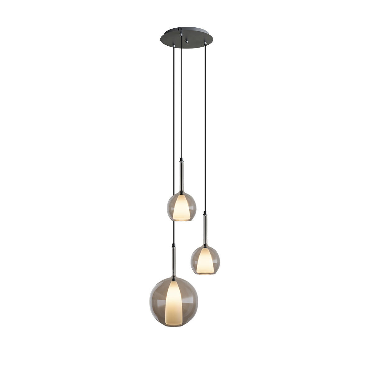 GALERIELEUCHTE Belluna 3-flammig Klar Ø 14/24cm - Klar, Glas (24/24/45cm) - s.luce