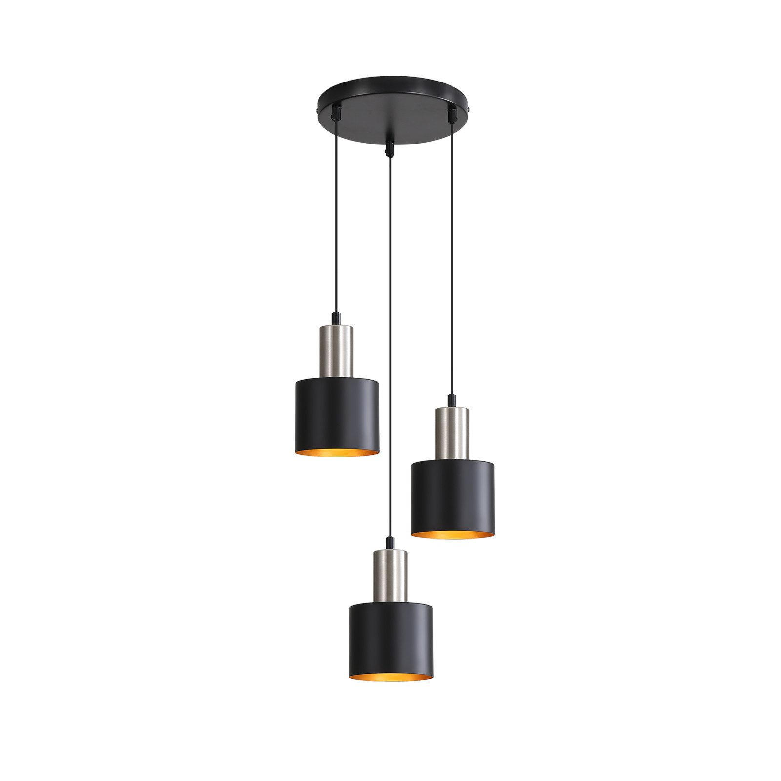 PENDELLEUCHTE Resnik 22/22/173.5cm - Schwarz, Metall (22/22/173.5cm) - Nettlife