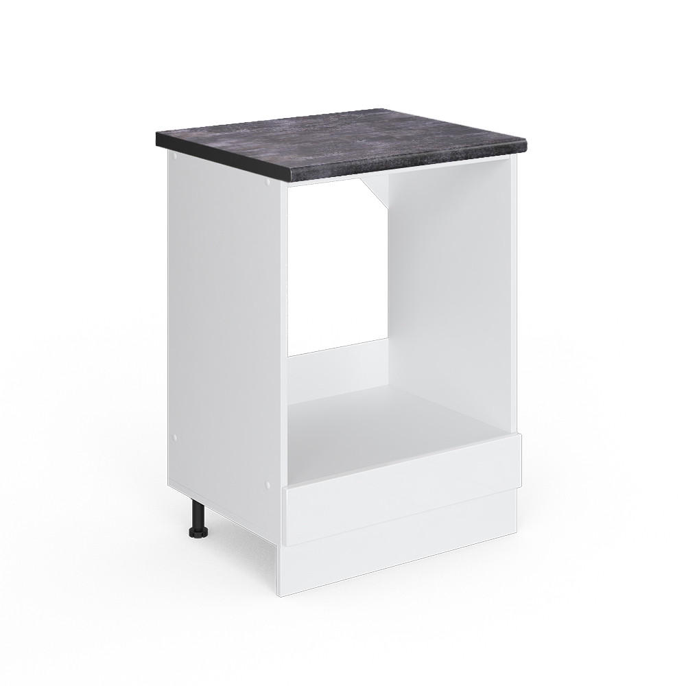 Vicco Herdumbauschrank Weiß Hochglanz, Weiß 60x81.6x60 cm