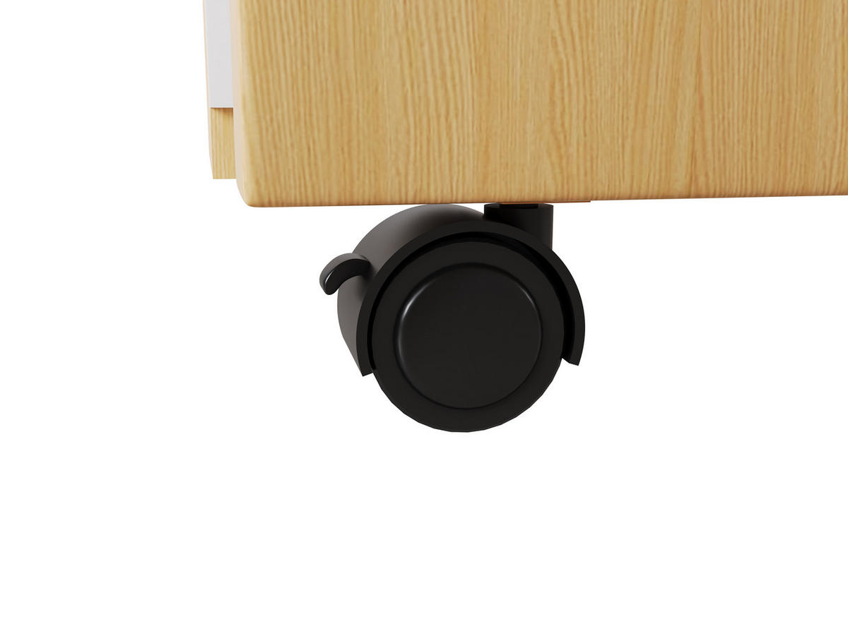 SCHREIBTISCH Rollen drehbar klappbar Weiß Eiche modern - Eichefarben, Holzwerkstoff (120/50/76.5cm) - FLIEKS