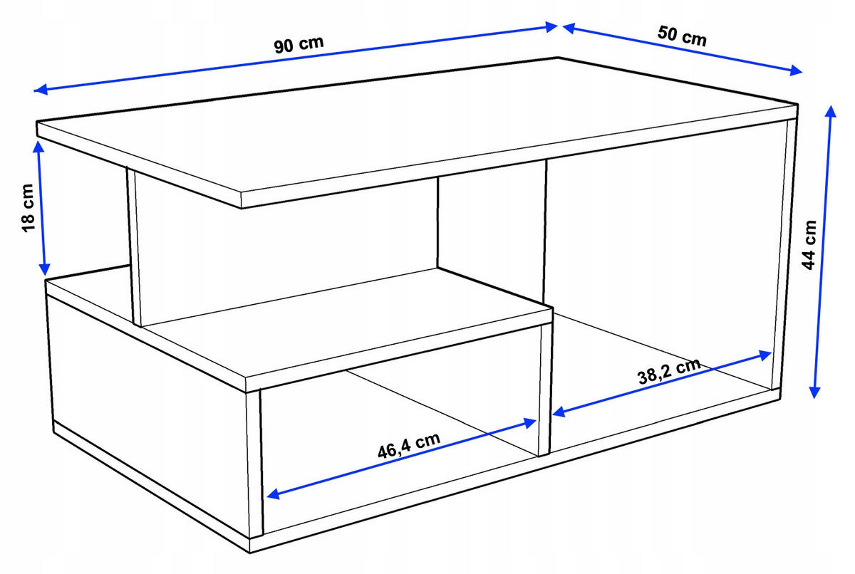 COUCHTISCH Maja90 90/44/50 - Hellgrau, Holzwerkstoff (50/90/44cm) - RAUMHIRSCH FURNITURE