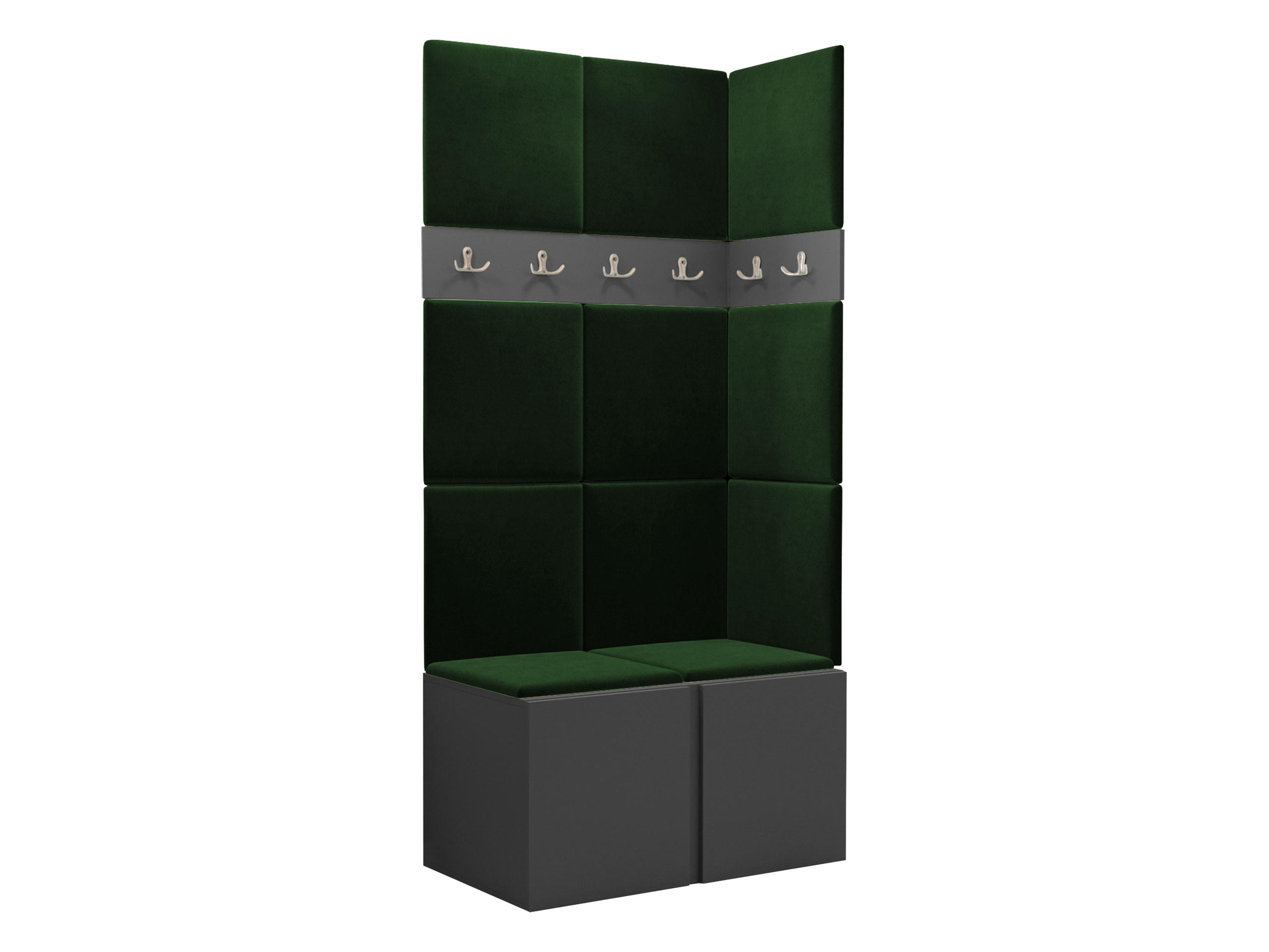 MOBILIER PENTRU HOL Orion I - verde/grafit, material plastic/compozit lemnos (84/186/46cm) - MIRJAN24