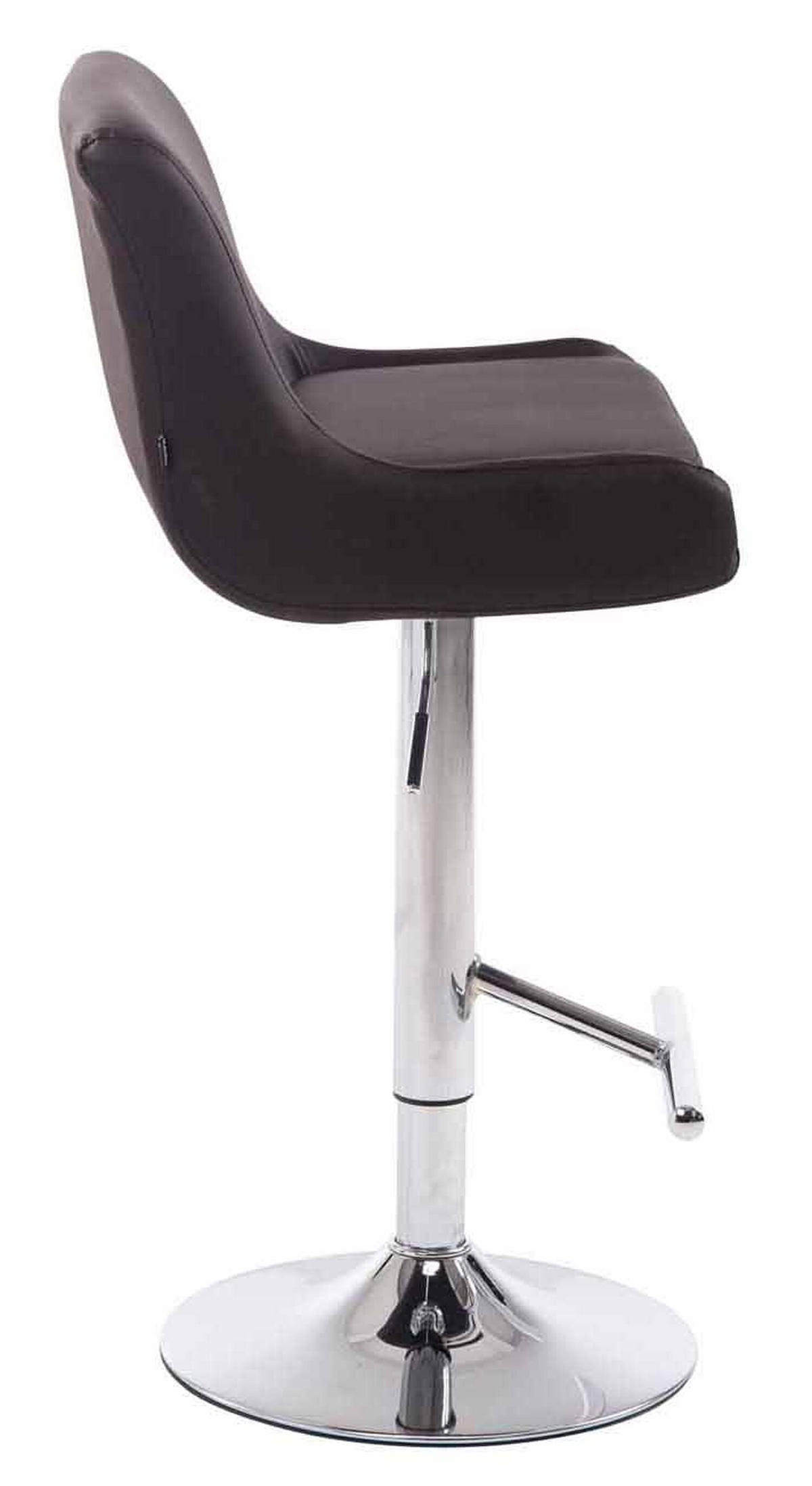 BARHOCKER Cludo, 2er Set, Gestell Metall in Chromoptik, Kunstleder Braun - Chromfarben/Braun, Kunststoff/Textil (43/100/50cm) - TPFLiving
