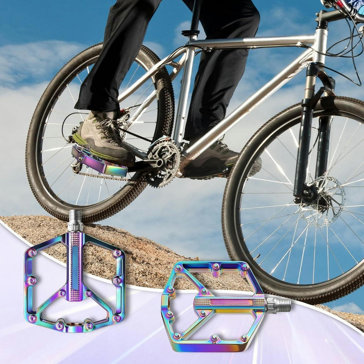 FAHRRADPEDALE 9/16 Zoll Aluminiumlegierung bunt 2-teiliges Set - Multicolor, Metall (13/1.5/23cm)