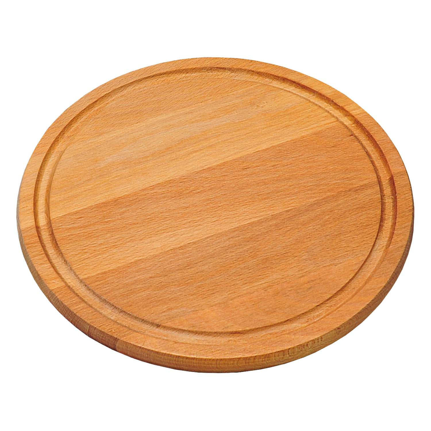 VESPERTELLER mit Saftrille, 6 Stück, Buche - Ø 25cm, Stärke 1,5cm - Naturfarben, Holz (25/25cm) - Kesper