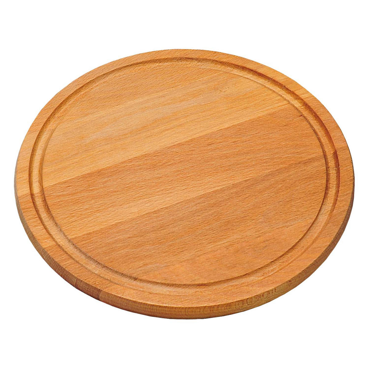 VESPERTELLER mit Saftrille, 6 Stück, Buche - Ø 25cm, Stärke 1,5cm - Naturfarben, Holz (25/25cm) - Kesper
