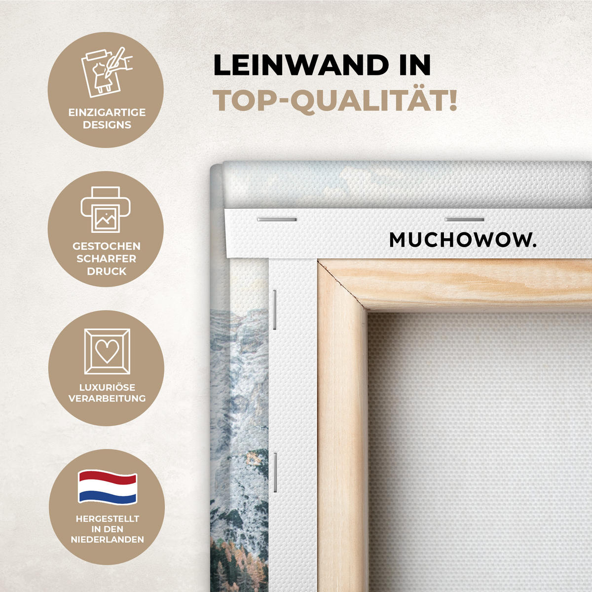 LEINWANDBILD Natur - Berge - Schnee - Wald - Boot 30x40 cm - Hellgrün, Textil (30/40cm) - MuchoWow