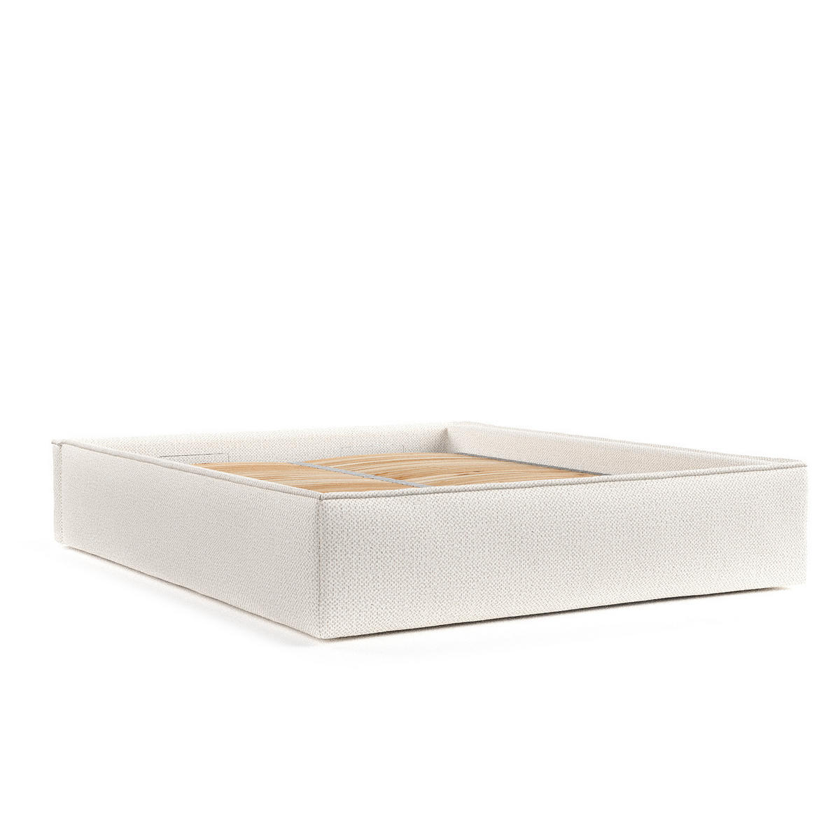 POLSTERBETT Alvar Creme 120/200 cm im Chenille-Stoff - Creme/Schwarz, Holz/Holzwerkstoff (120/200cm) - Maison de Reve