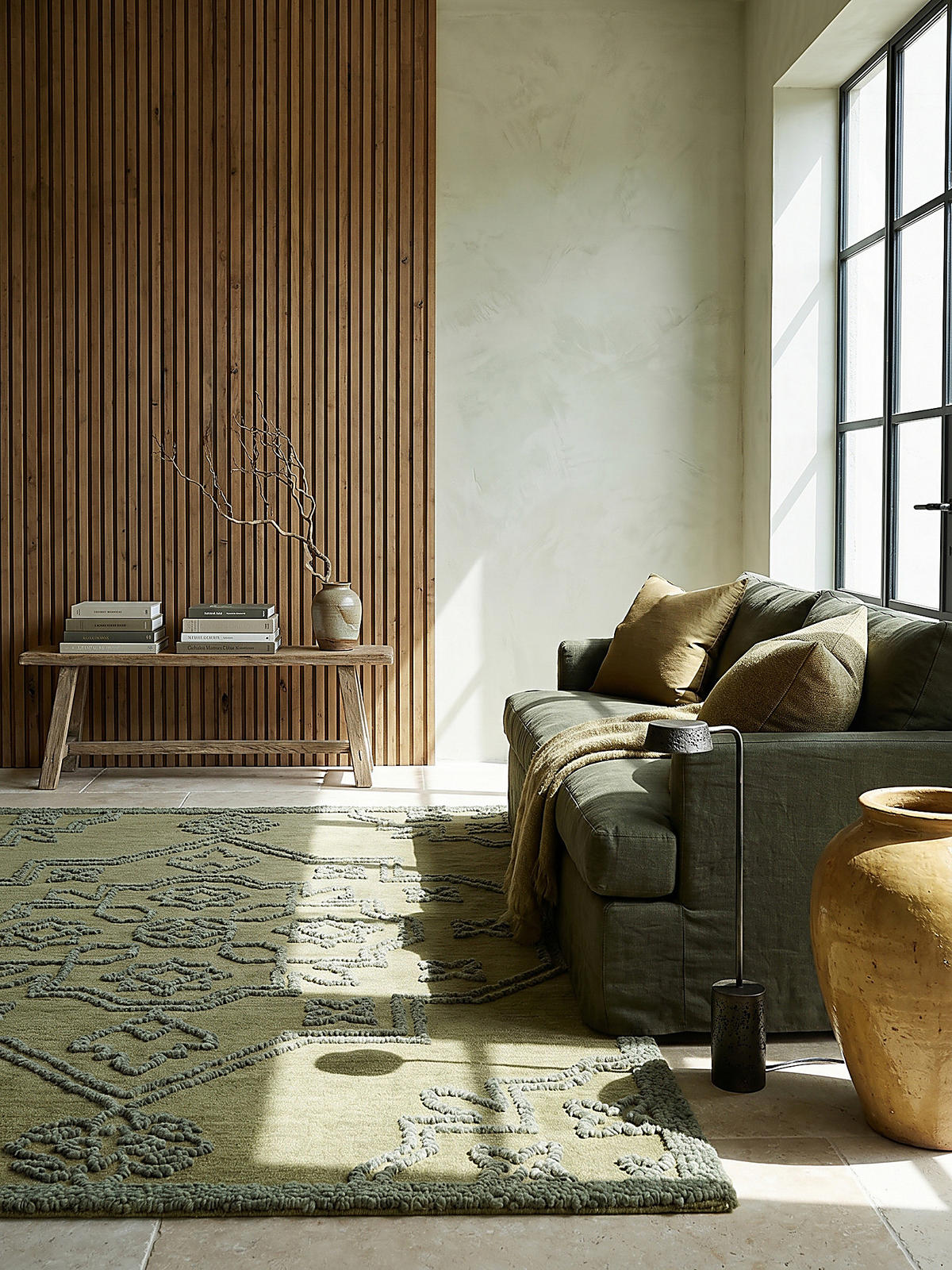 TEPPICH aus Wolle TINGIR in Grün, abstrakt, 200 x 290 cm - Grün, Textil (200/290cm) - KADIMA DESIGN