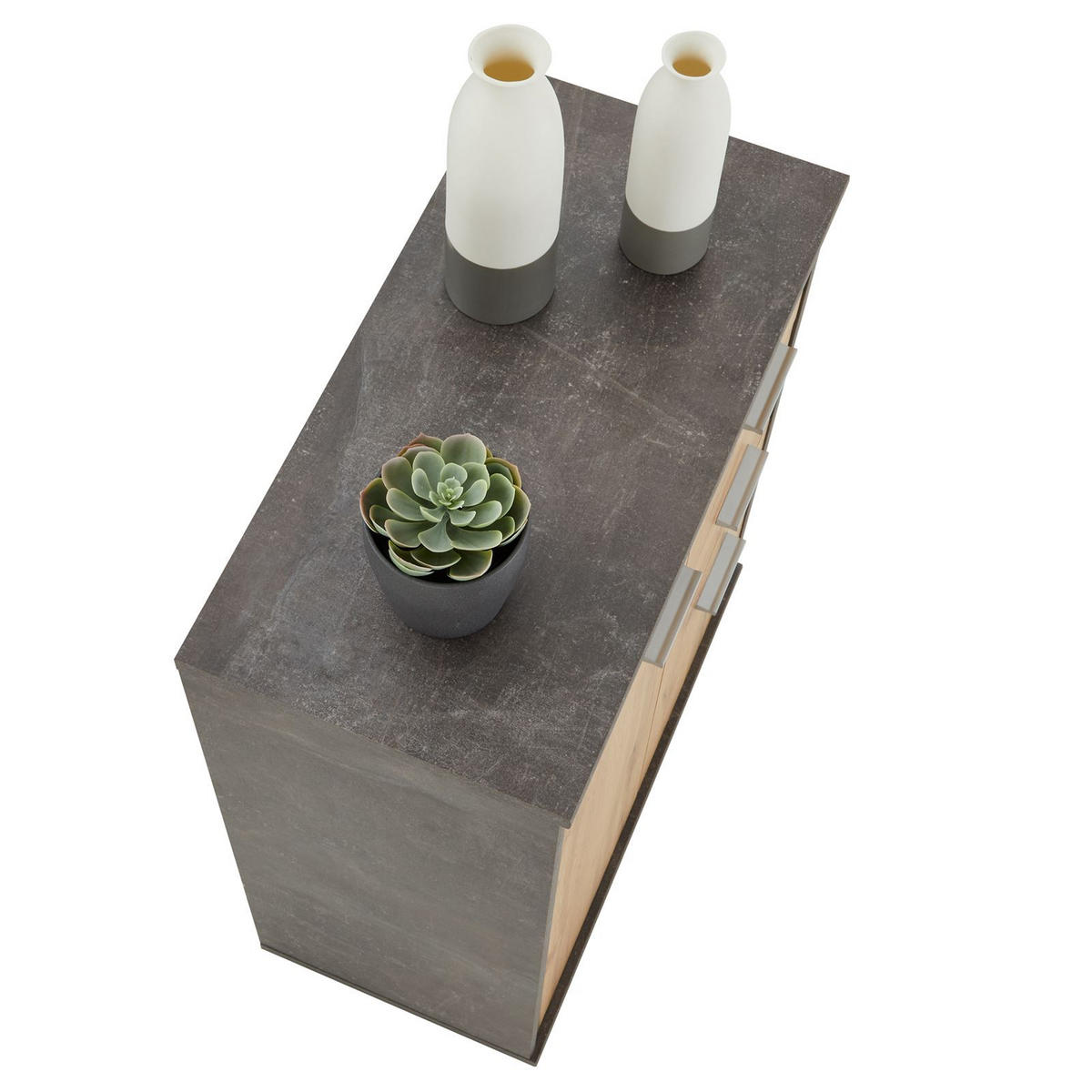 KOMMODE LOCARNO - Dunkelgrau/Eiche Wotan, Holzwerkstoff (60/70/30cm) - CARO-Möbel