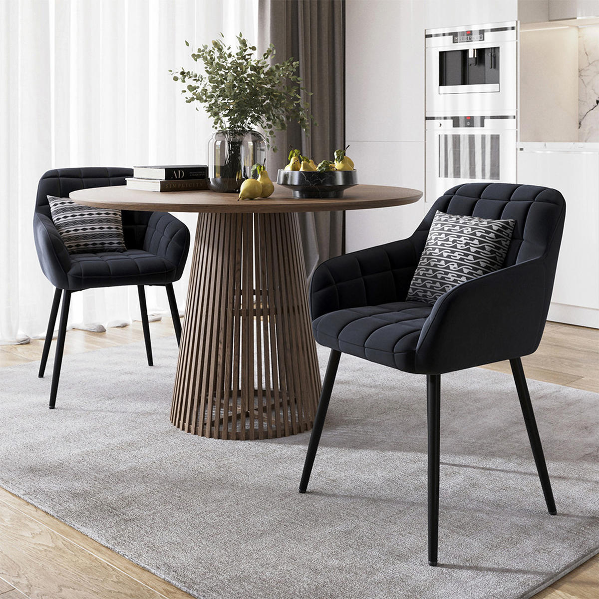 ŽIDLE JÍDELNY Relio Černá 53.5 x 55.5 cm Sada 2 kusů - černá, textil (53.5/79/55.5cm) - Vicco