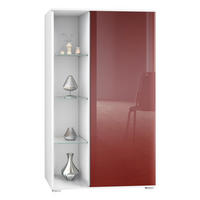 VITRINE Davos Bordeaux Hochglanz - Bordeaux, Holzwerkstoff (71.5/134/35cm) - Vladon