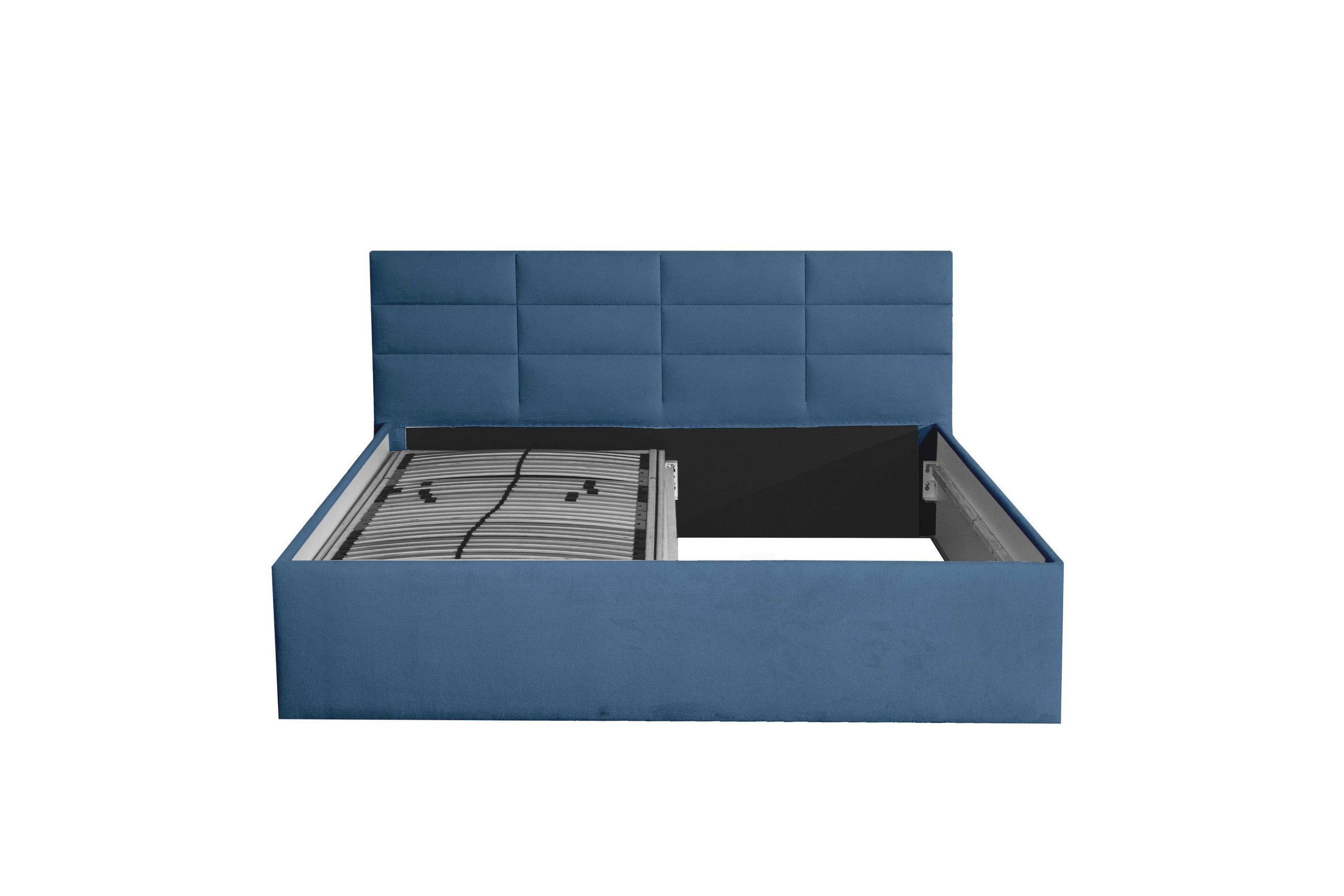 POLSTERBETT Athena Blau 200 x 200 x 40 cm Stauraum ohne hydraulische Funktion Ohne Matratze und Lattenrost - Blau, Holz (200/200cm) - Halmon Schlafkomfort Betten 