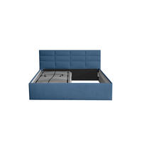 POLSTERBETT Athena Blau 140 x 200 x 40 cm Stauraum ohne hydraulische Funktion Mit hochwertiger Matratze H3 (bis 120 kg) und Lattenrost - Blau, Holz (140/200cm) - Halmon Schlafkomfort Betten 