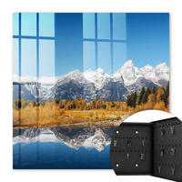 SCHLÜSSELBOX Schwarz 30x30 cm- Türöffnung nach rechts - Goldener Herbst - Blau, Metall (30/30/5cm) - TULUP