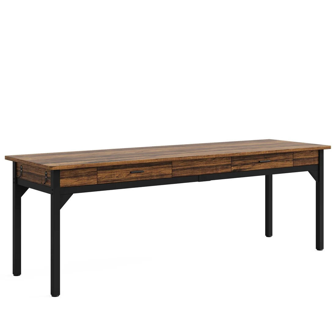 Meubliv Doppelschreibtisch Schwarz 60x82x200 cm
