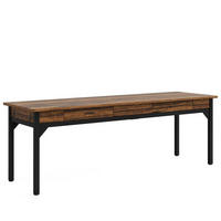 DOPPELSCHREIBTISCH 200 x 60 x 82 cm Holzoptik Rustic Brown mit 2 Schubladen - Schwarz, Metall (200/60/82cm) - Meubliv