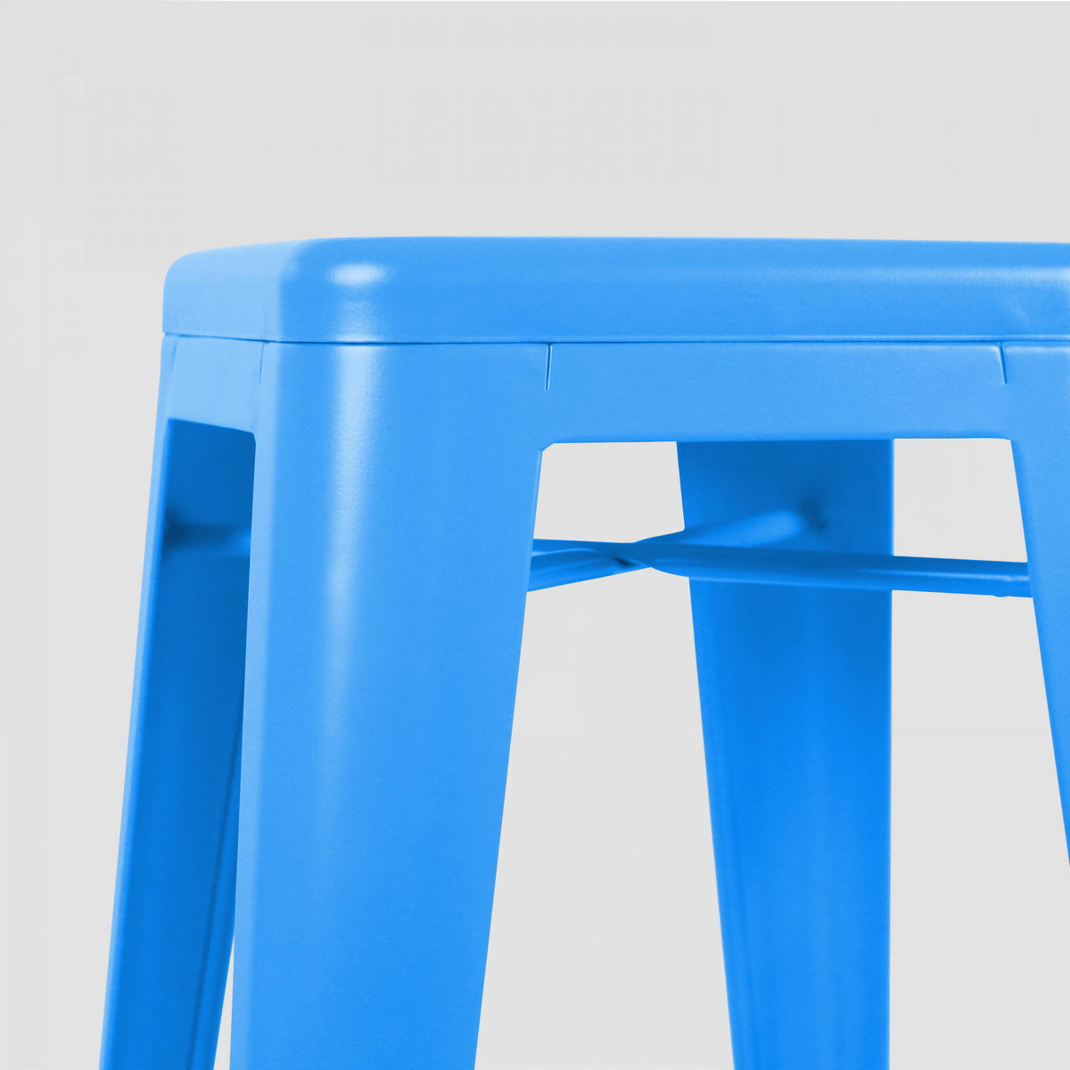 HOCHSTUHL 4-tlg., Blau - Blau, Metall (43/76/43cm) - Oviala