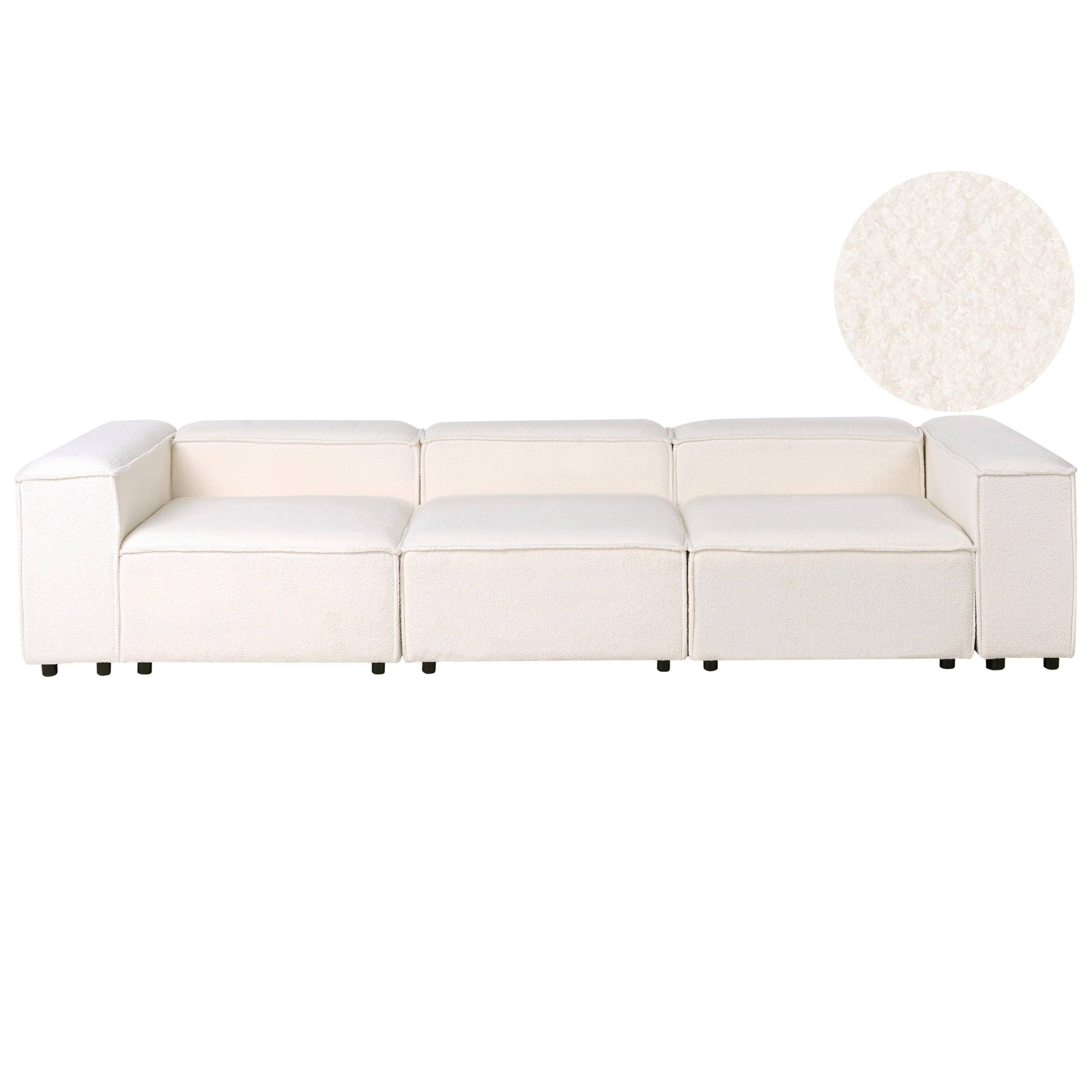 Beliani 3-Sitzer-Modulsofa Creme 326x68x119 cm