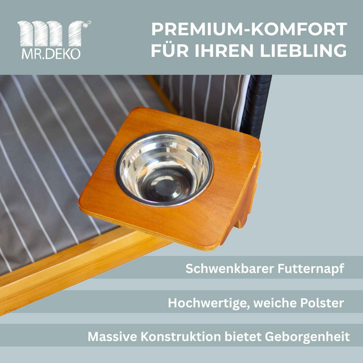 HUNDESTRANDKORB - Schwarz/Braun, Metall (80/95/65cm) - Mr. Deko