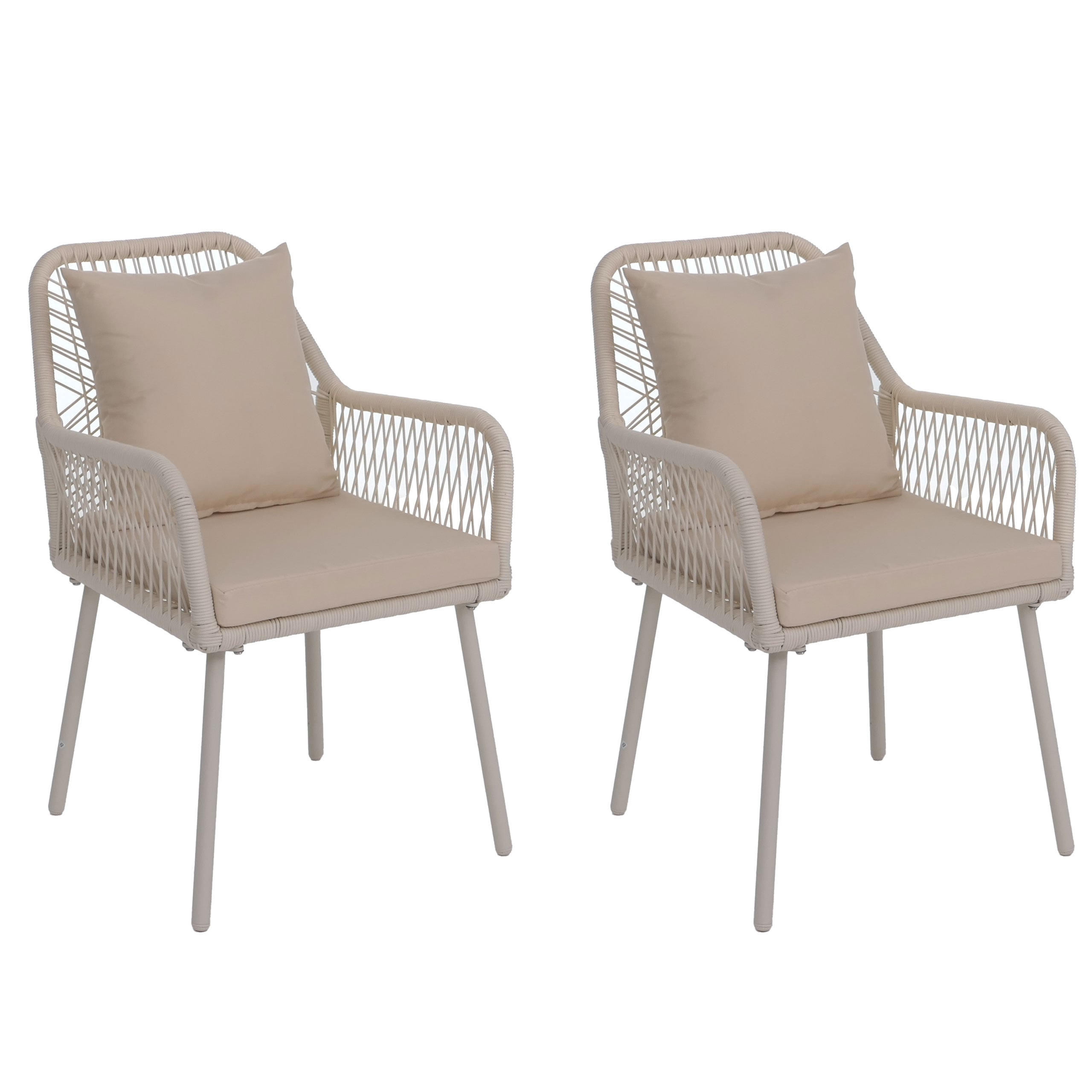 GARTENSTUHL 2er-Set 81x54x62cm Creme - Creme, Metall (54/81/62cm) - PROREGAL